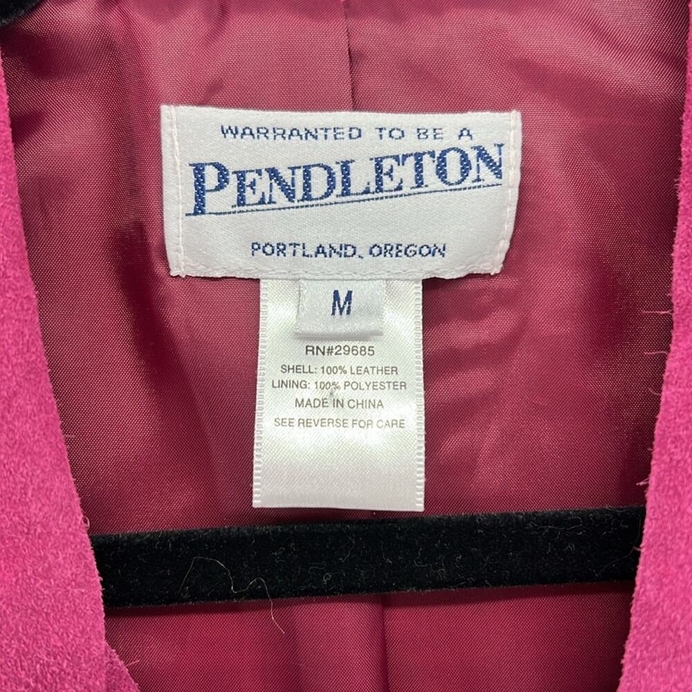 Pendleton Button Down Suede Leather Jacket - Plum… - image 3